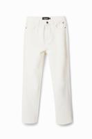 Straight fit cropped jeans - WHITE - 42