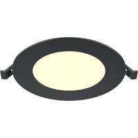 LED Downlight Inbouwspot Dimbaar - Brinton Thin - 6W 470lm 120° Bundelhoek - Warm Wit 3000K - IP40 - Rond - Zwart - Ø128mm Buitenmaat - Ø110mm Zaagmaat