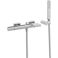 Badkraan Tres Loft | Opbouw | Mengkraan | Waterval uitloop | Incl.Handdoucheset | 2-weg | hoh 15 cm | 1-knop | Rond | Chroom