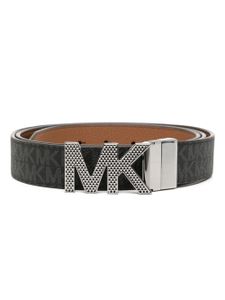 Michael Kors ceinture en cuir à motif monogrammé - Noir