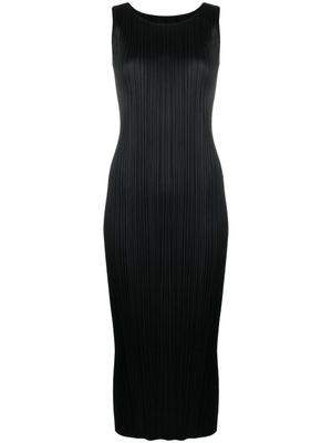 Pleats Please Issey Miyake robe plissée à design sans manches - Noir