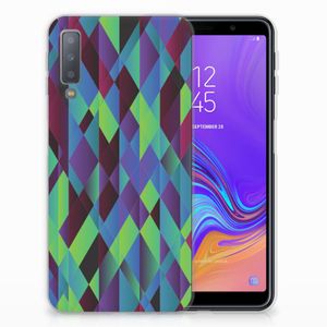 Samsung Galaxy A7 (2018) TPU Hoesje Abstract Green Blue