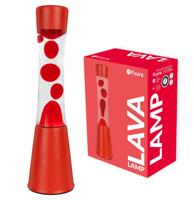 Fisura Lava Lamp Tower - Rode Basis Met Transparante Vloeistof En Rode Lava Fisura Lava Lamp Tower - Rode Basis Met Transparante Vloeistof En Rode Lava