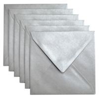 Envelop papicolor 140x140mm metallic zilver