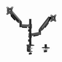 Gembird MA-DA2P-02 Verstelbare bureau-montagearm voor 2 beeldschermen, 17"-32", zwart Gembird MA-DA2P-02 Verstelbare bureau-montagearm voor 2 beeldschermen, 17"-32", zwart