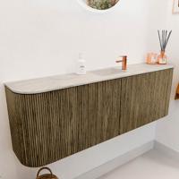 Toiletmeubel Mondiaz Joya Dlux | 123.2 cm | Meubelkleur Dusk | Faye wastafel Ostra Wasbak Midden | 1 kraangat