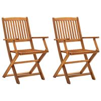 Tuinstoelen inklapbaar 2 st massief acaciahout