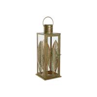 Lantaarn DKD Home Decor Gouden Metaal 16,5 x 16,5 x 50 cm Blad van een plant