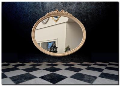 Barokspiegel® Made in Italy Spiegel Gilda onbewerkt hout Aanbieding!