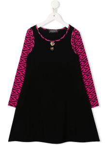 Versace Kids robe à logo imprimé - Noir