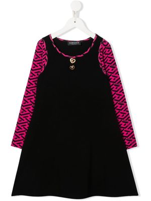 Versace Kids robe à logo imprimé - Noir