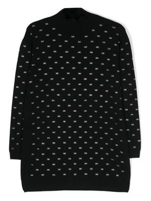 Elisabetta Franchi La Mia Bambina robe à ornements en cristal - Noir