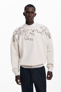 Geborduurde sweatshirt - WHITE - XL