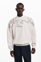 Geborduurde sweatshirt - WHITE - M