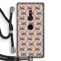 Zwarte poes: Sony Xperia XZ2 Transparant Hoesje met koord