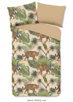 Good Morning Dekbedovertrek "luipaard met bladeren" - Zand - (140x200 cm) - Katoen