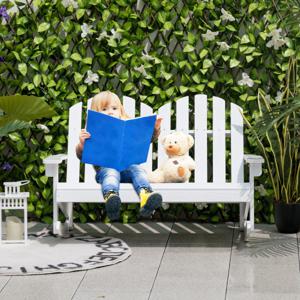 Adirondack Schommelstoel voor Kinderen 2-Zits Tuinstoel van Hout Schommelstoel Kindermeubilair voor Balkon Binnenplaats (Wit)
