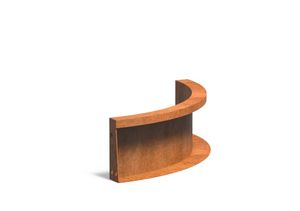 Keerwand cortenstaal binnenbocht 50x50x20cm.