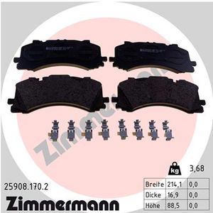 Remblokkenset, schijfrem ZIMMERMANN, u.a. fÃ¼r Audi, VW