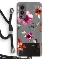 Geschilderde bloemen: OnePlus Nord 2 5G Transparant Hoesje met koord Geschilderde bloemen: OnePlus Nord 2 5G Transparant Hoesje met koord