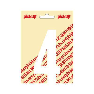 Deco cijfer 4 nobel wit 120 mm - Pickup