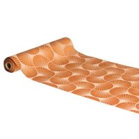 Tafelloper op rol - ginkgo print - terracotta - 28 x 300 cm - polyester