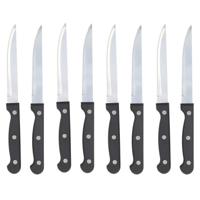 Gerimport vlees / steak messen - 16x stuks - RVS - bakeliet handvat - 30 cm - scherpe messen