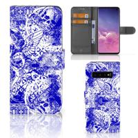 Telefoonhoesje met Naam Samsung Galaxy S10 Angel Skull Blauw Telefoonhoesje met Naam Samsung Galaxy S10 Angel Skull Blauw