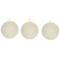 Spaas rustieke bolkaars - ivoorwit - 3x - D8 cm - 24 branduren - ronde kaarsen Spaas rustieke bolkaars - ivoorwit - 3x - D8 cm - 24 branduren - ronde kaarsen