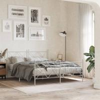 Bedframe met hoofd- en voeteneinde metaal wit 160x200 cm