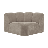 Woood Mojo bank hoekelement ribstof Donkerzand