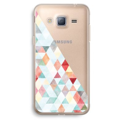 Gekleurde driehoekjes pastel: Samsung Galaxy J3 (2016) Transparant Hoesje