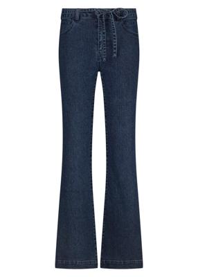 Tramontana Lurex Wide-leg Denim Trousers B01-18-101 Flare 005033-darkbluedenim