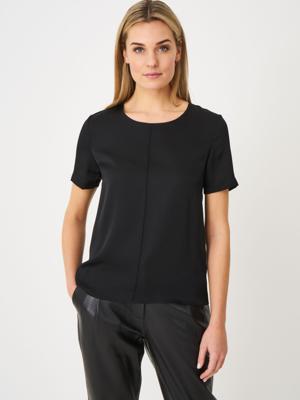 Elastische zijden top met koordsluiting