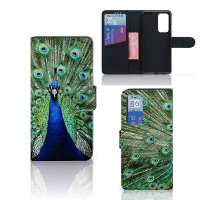 Huawei P40 | Telefoonhoesje | Met pasjeshouder | Pauw