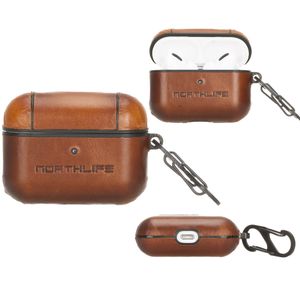 NorthLife - Haga lederen cover hoes - AirPods Pro - Cognac