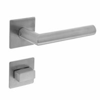 Intersteel Deurkruk Hoek 90° op vierkant magneetrozet met toilet-/badkamersluiting - RVS - thumbnail