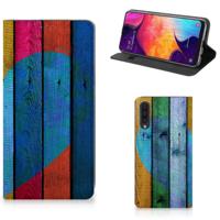 Samsung Galaxy A50 Book | Wallet Case | Wood Heart - Cadeau voor je Vriend