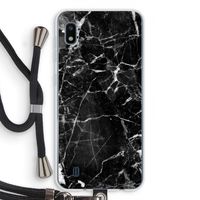 Zwart Marmer 2: Samsung Galaxy A10 Transparant Hoesje met koord