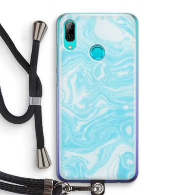 Waterverf blauw: Huawei P Smart (2019) Transparant Hoesje met koord