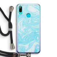 Waterverf blauw: Huawei P Smart (2019) Transparant Hoesje met koord