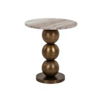 Richmond Ronde Bijzettafel 'Barley' Marmer en brushed gold, 46cm