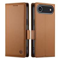 Lunso iPhone 17 Air hoesje - PU leren Bookcase met ruimte voor pasjes - Bruin Lunso iPhone 17 Air hoesje - PU leren Bookcase met ruimte voor pasjes - Bruin