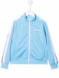 Palm Angels Kids veste zippée à rayures latérales - Bleu