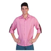 Roze geruite blouse voor heren - thumbnail