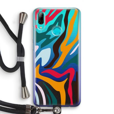 Colored Zebra: Huawei P Smart (2019) Transparant Hoesje met koord