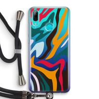 Colored Zebra: Huawei P Smart (2019) Transparant Hoesje met koord