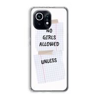 No Girls Allowed Unless: Xiaomi Mi 11 Transparant Hoesje