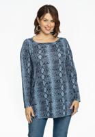 Yoek Tuniek flare met boothals | Blauw | Maat 50/52