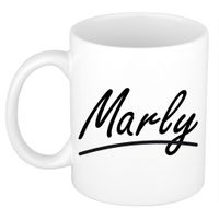 Naam cadeau mok / beker Marly met sierlijke letters 300 ml